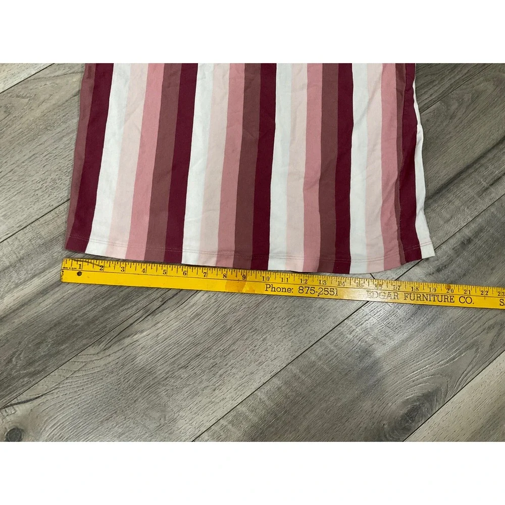 San Francisco Work Shirts Brooklyn Striped‎ T-Shirt Mens Large Pink Burgundy L